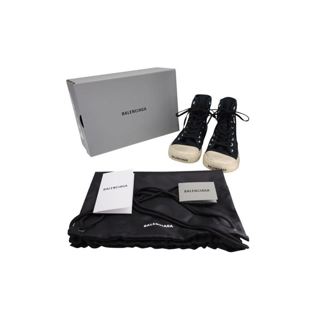 Balenciaga Paris High Top Sneakers in Black Canvas - Picture 10 of 10